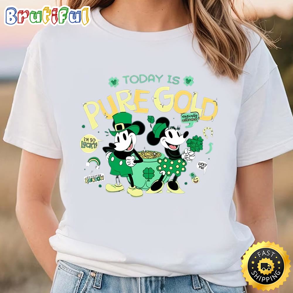 Disney Mickey Minnie Pure Gold St Patricks Day Retro Shirt t shirt