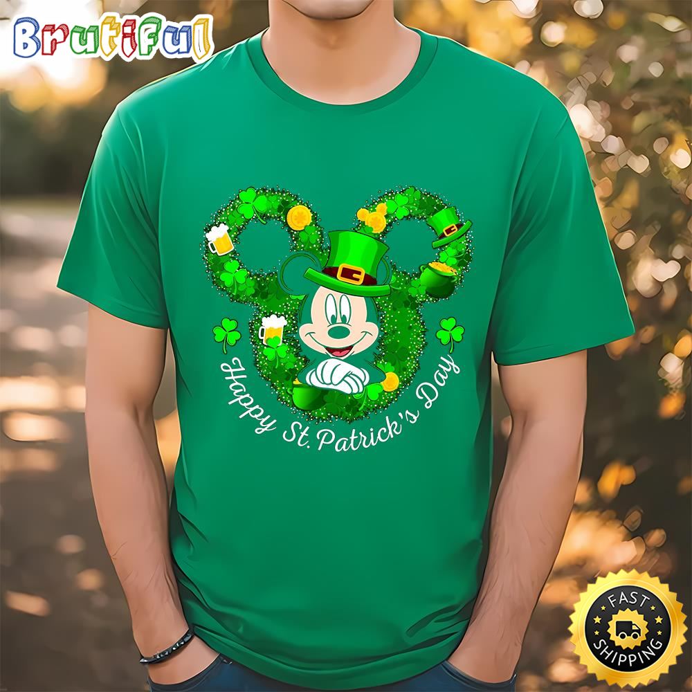 Mickey Mouse Beer Shamrock Happy St. Patrick’s Day Tshirt