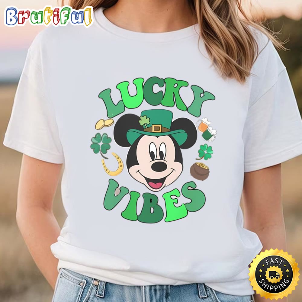 Mickey Mouse Lucky Vibes Shirt, Mickey St Patricks Day Tshirt