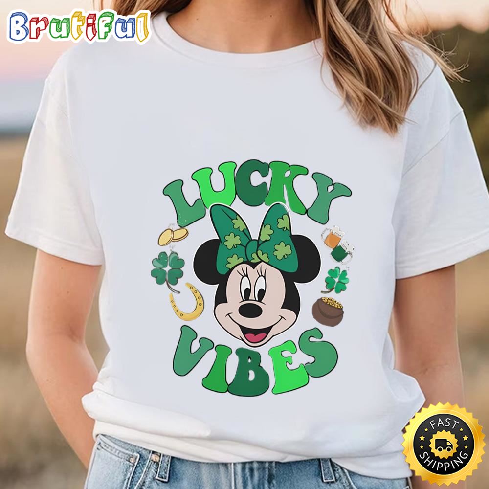 Minnie Mouse Lucky Vibes Shirt, Minnie St Patricks Day Tee