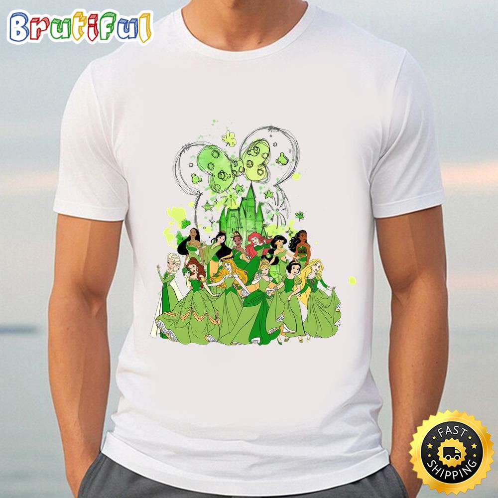 Disney Princess St Patricks Day T Shirt, Disney Princess Shamrock... Tee