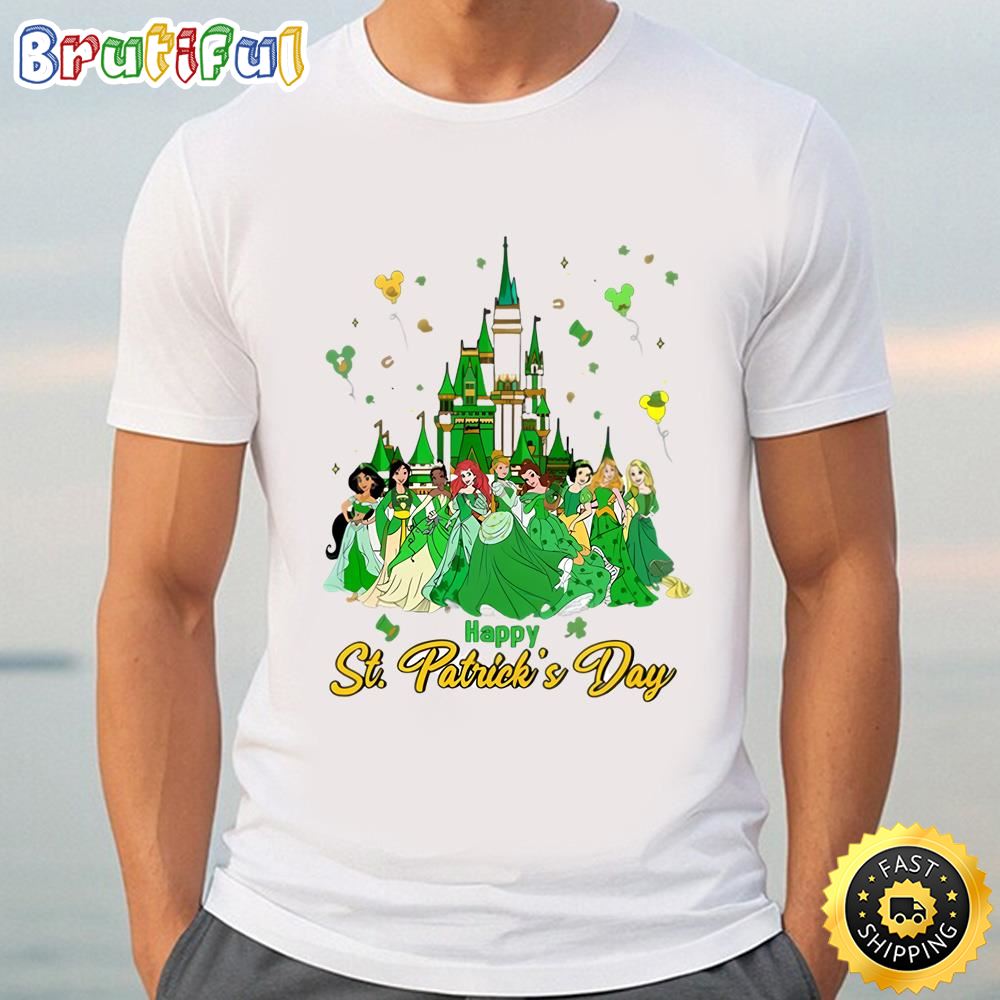 Disney Princess With Balloons Happy St. Patrick’s Day Shirt Tshirt