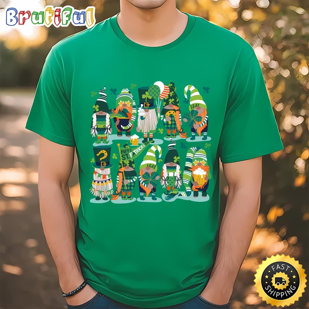Saint Patricks Gnomes With Green And Orange Gnomes Shirt Tshirt