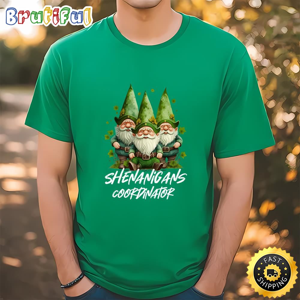 Shenanigans Coordinator St Patricks Day Gnomes Green Proud T Shirt t shirt