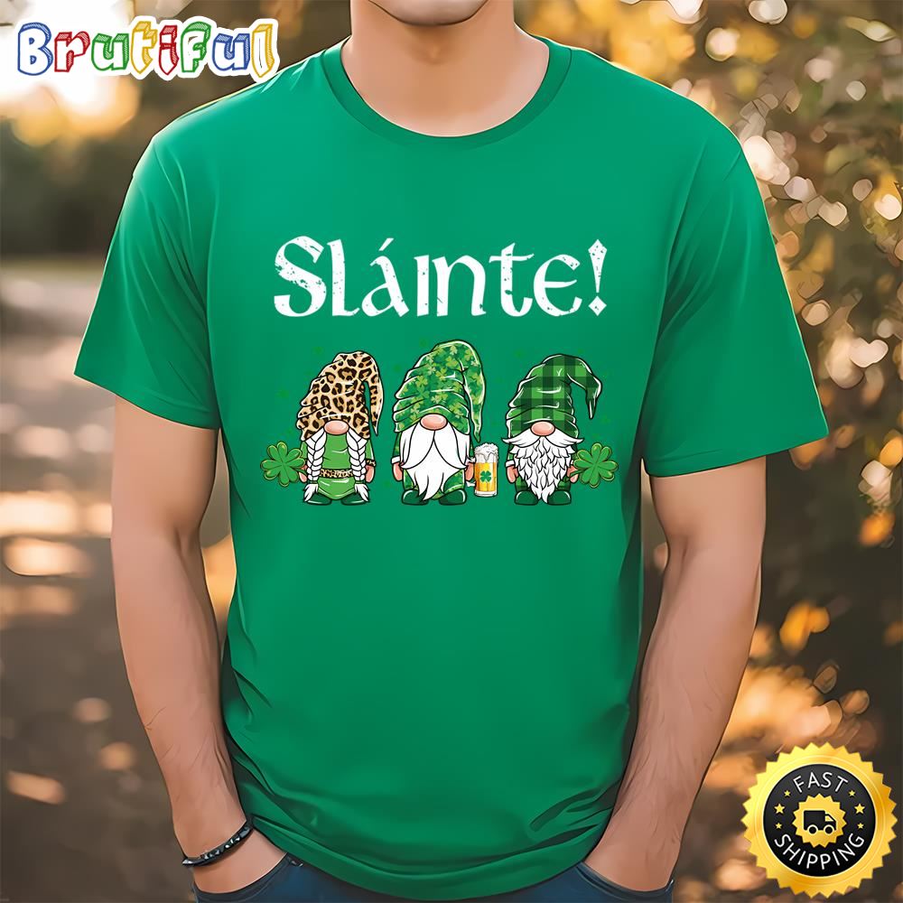 Slainte Three Gnomes Leprechaun St Patricks Day T Shirt t shirt