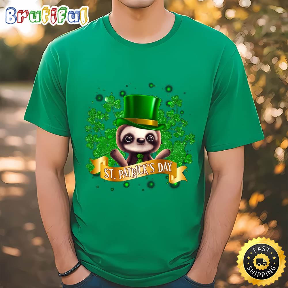 Sloth Lucky ST.Patrick’s Day Black Standard T Shirt t shirt