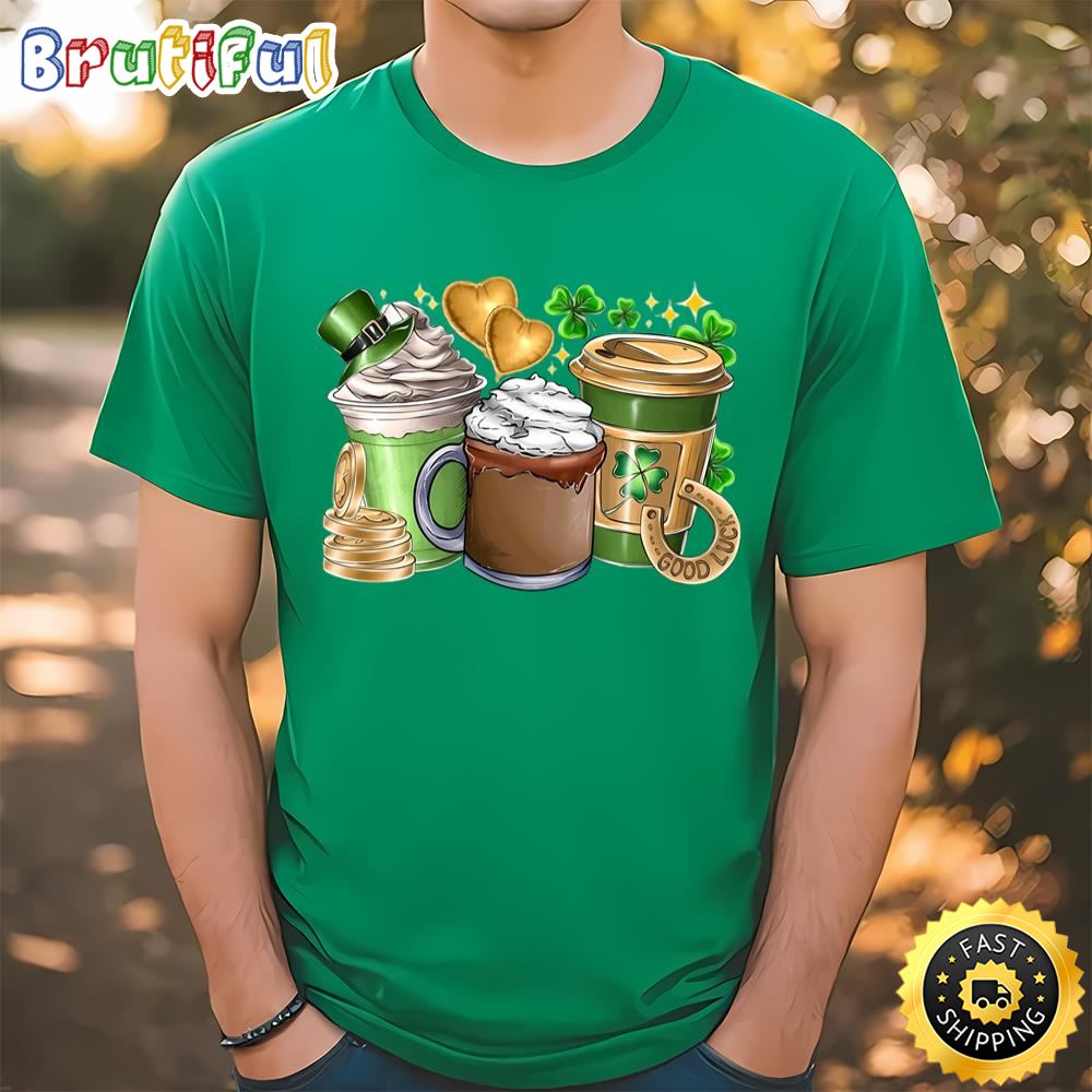 St. Patrick’s Day Coffee Lucky Shamrock Shirt Tee