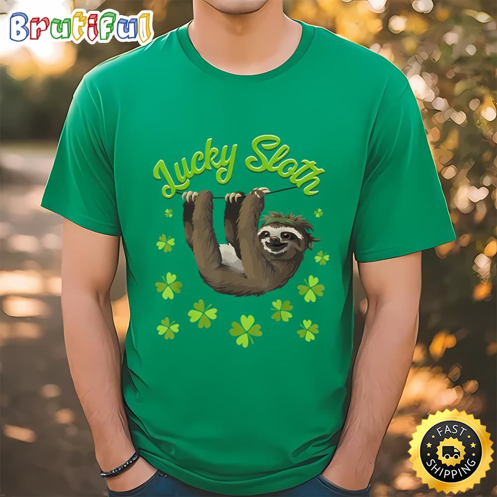 St. Patrick’s Day Lucky Sloth T Shirt Tshirt