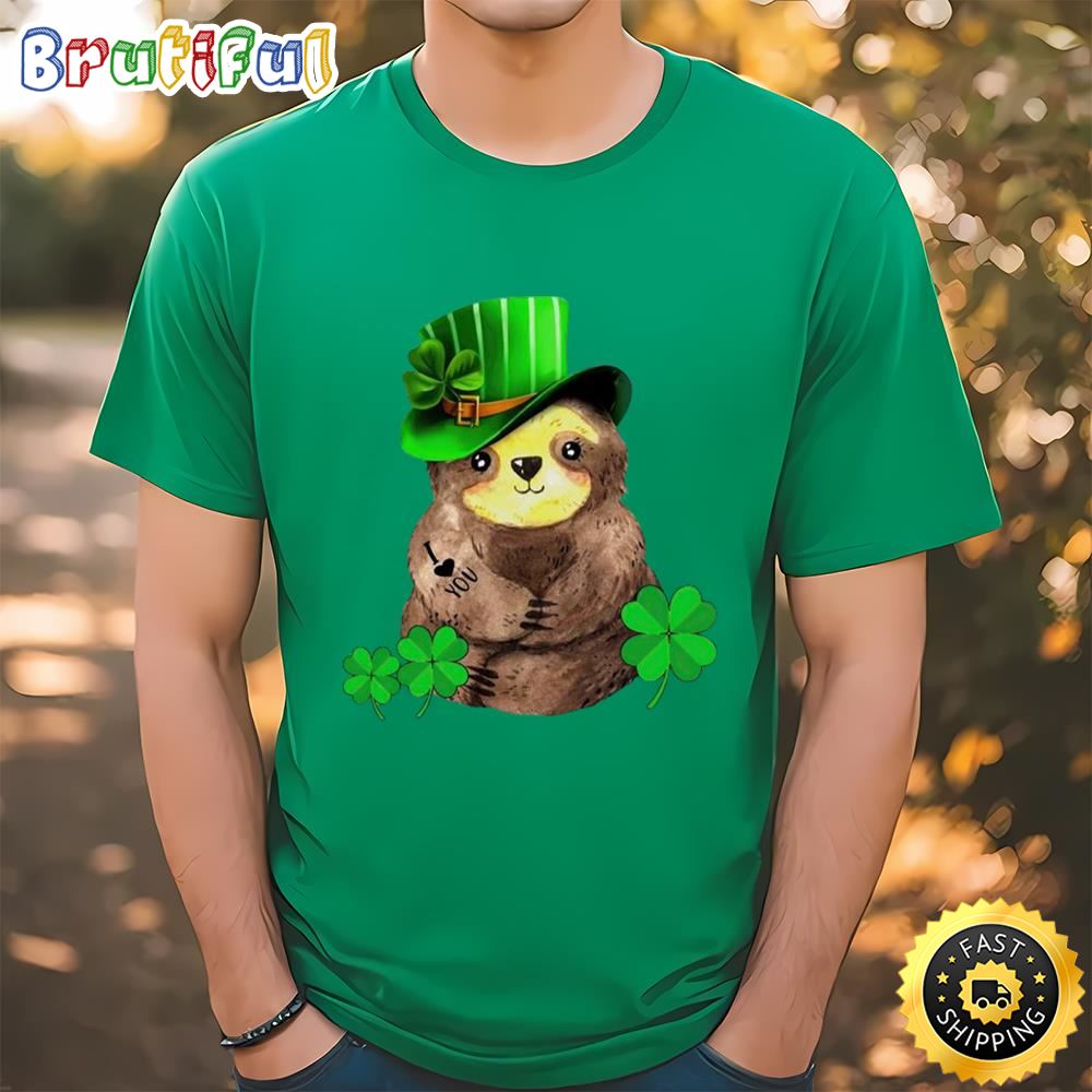 St Patrick’s Day Leprechaun Sloth I Love You Tattoo Shirt Tshirt