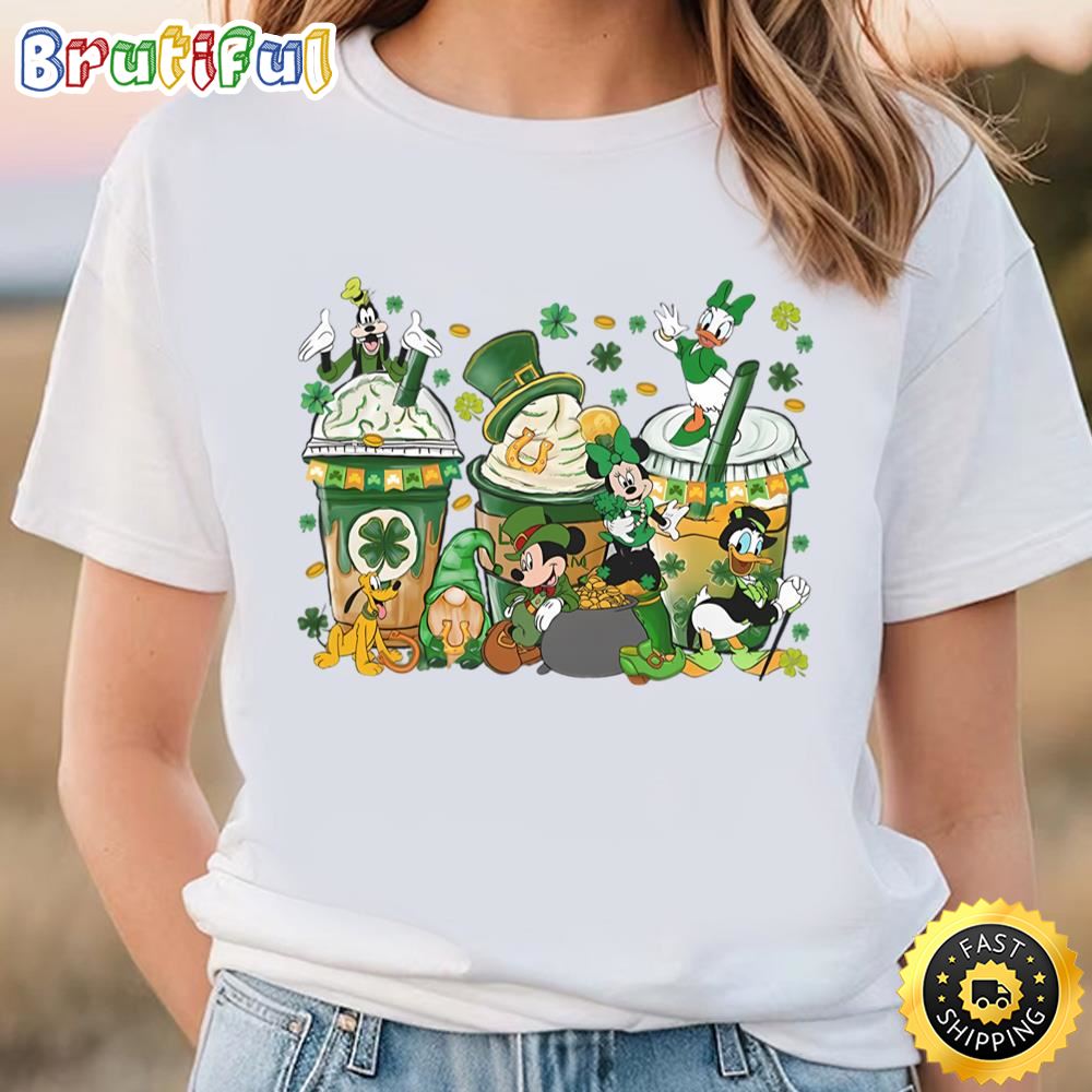 St Patricks Day Coffee Disney Shirt, Mickey Friends Saint Patrick... Tee
