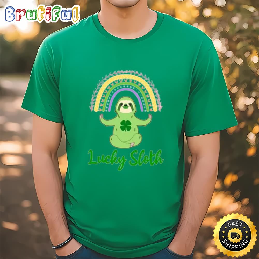 St Patricks Day Lucky Sloth Spirit Animal T Shirt Tshirt