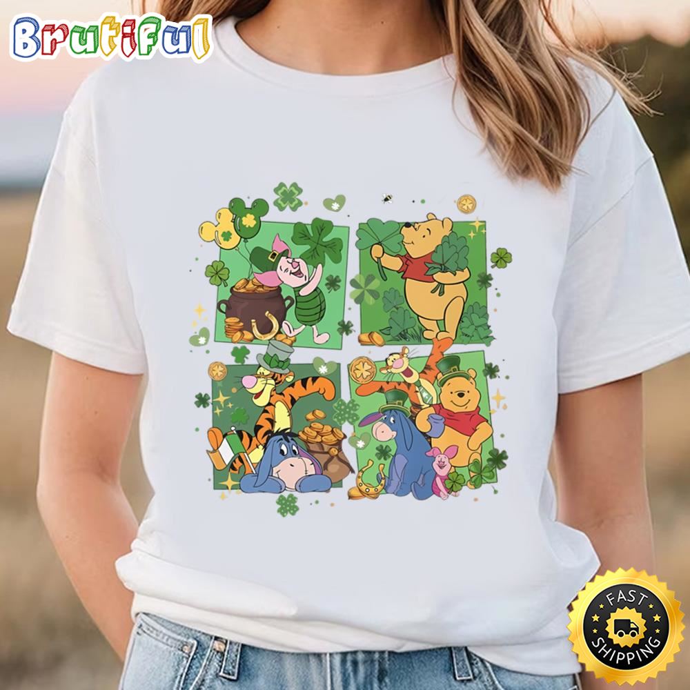 St Patricks Day Pooh And Friends Shirt, Winnie The Pooh Happy... t shirt