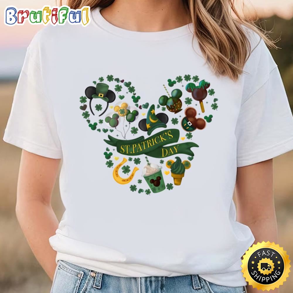 St Patricks Day Tee Shirt, Disney Mickey Shamrock Shirt Tee