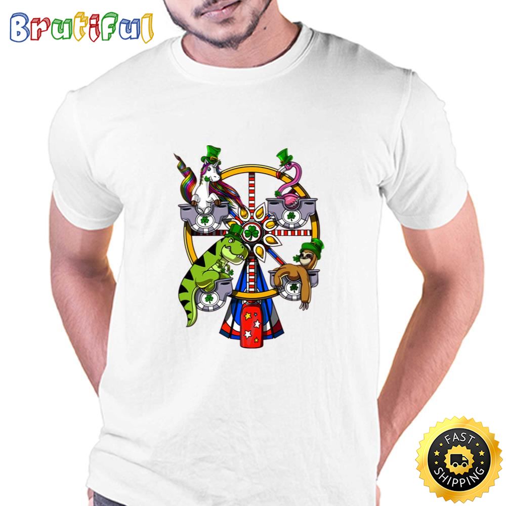 St Patricks Day Unicorn T Rex Dinosaur Sloth Flamingo Leprechaun... Tshirt