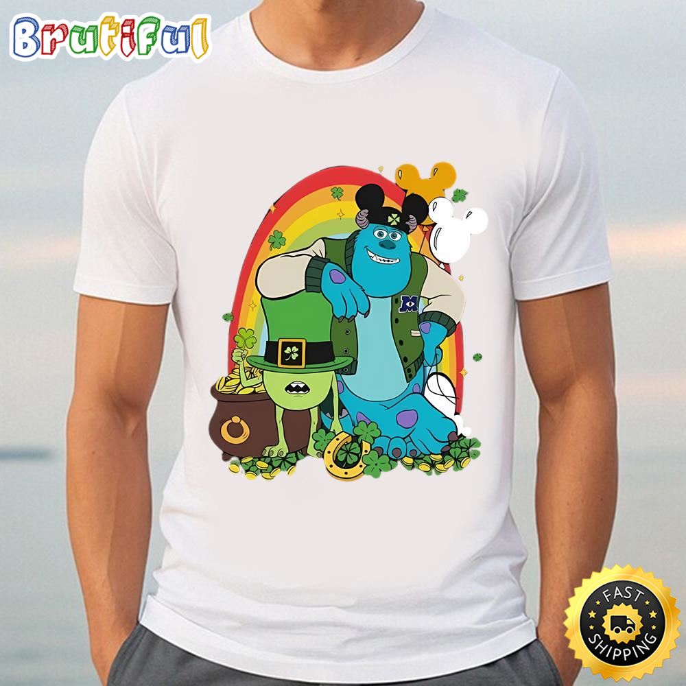 Sulley And Mike Monster Inc St Patrick’s Day Shamrock Rainbow Shirt Tee