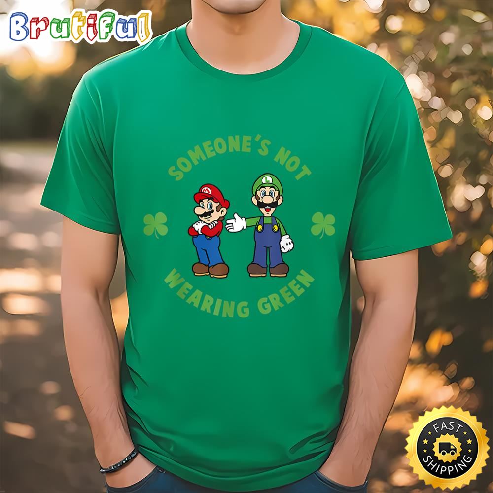 Super Mario St. Patty’s Not Wearing Green Graphic T Shirt Tshirt