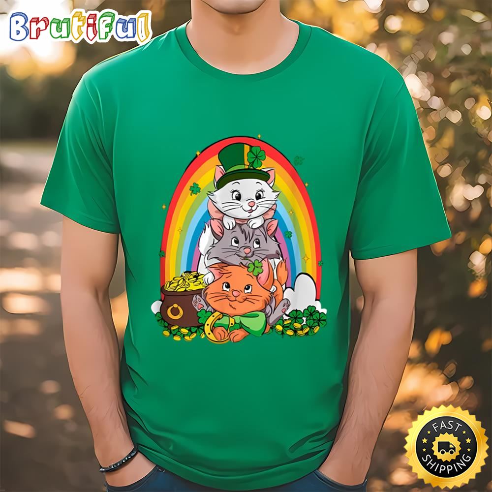 The Aristocats Marie Berlioz Toulouse Shamrock Rainbow Patrick’s... Tee