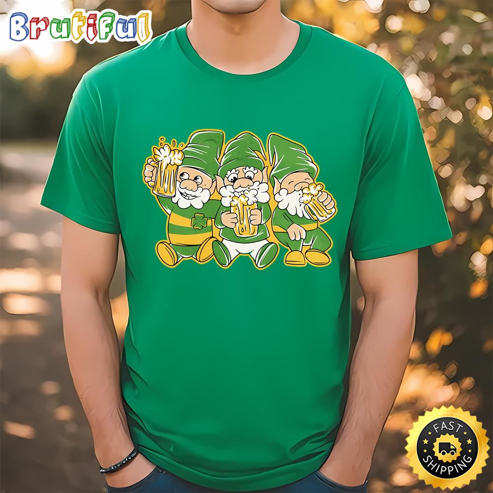 Three St Patricks gnomes T Shirt Tee