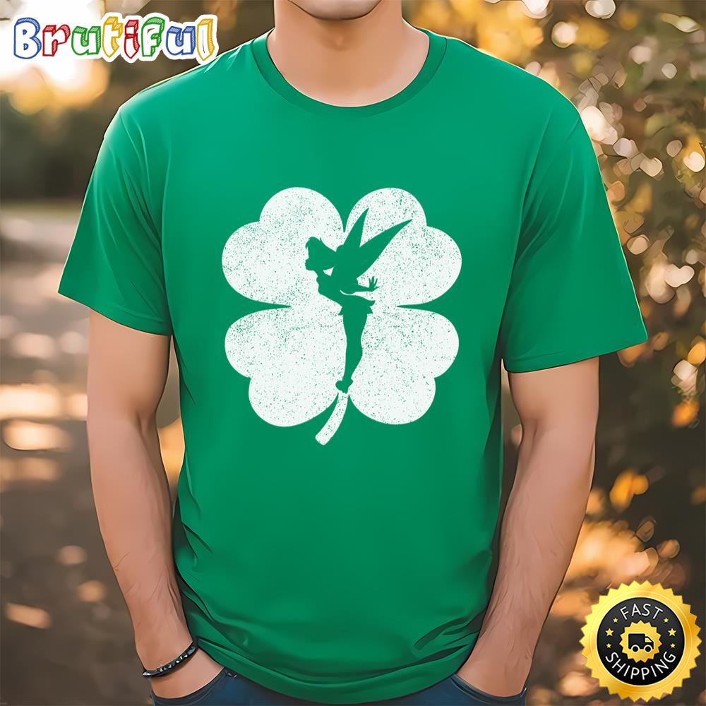Disney Tinker Bell Shamrock Silhouette St. Patrick’s Day T Shirt Tshirt