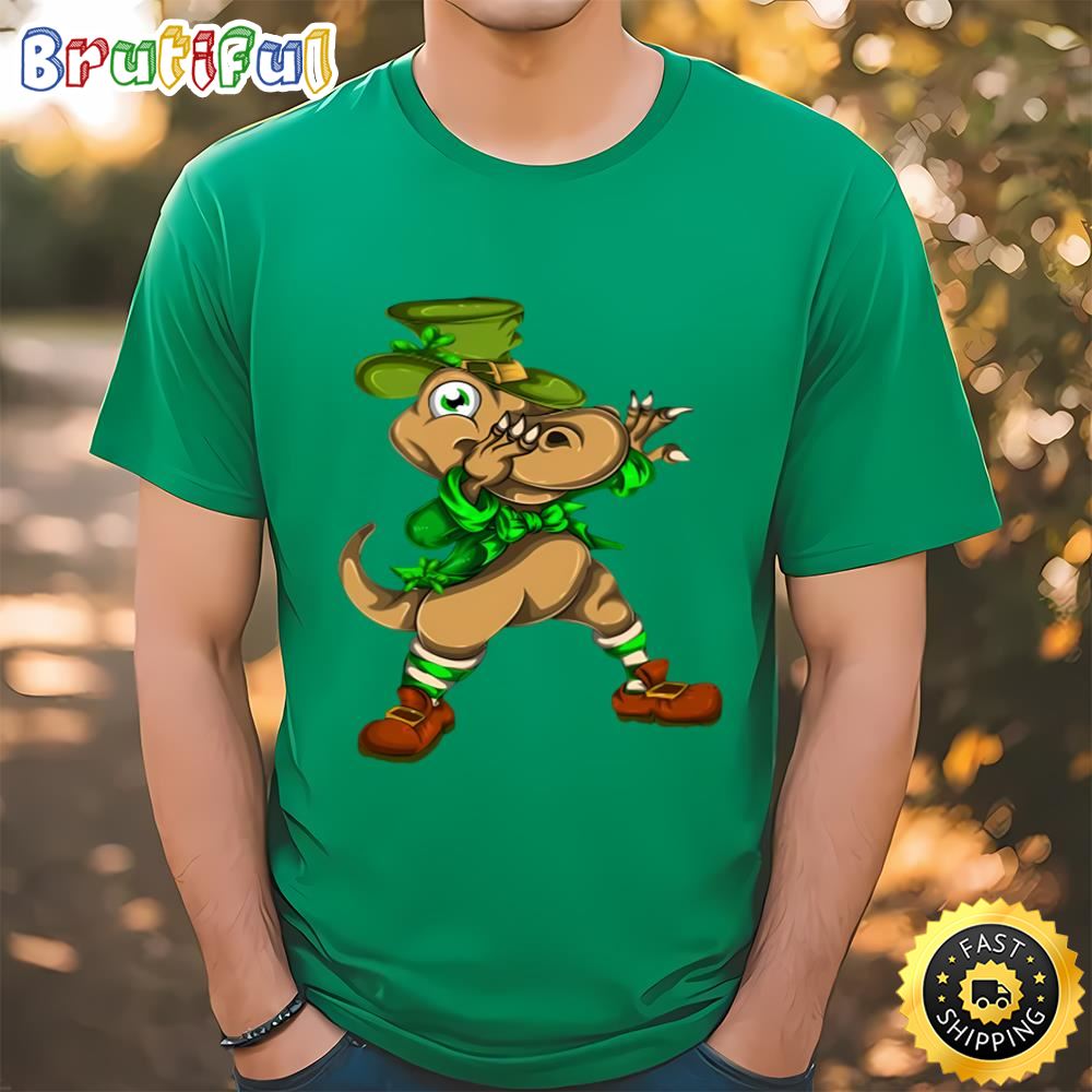 Trex Dinosaur Dabbing Green St Patricks Day St Patricks Day T Shirt t shirt