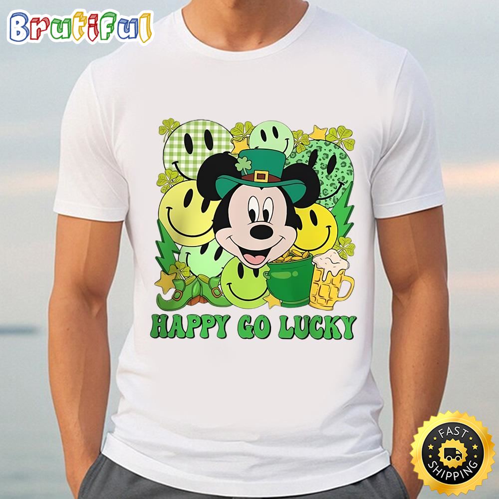 Vintage Mickey Happy Go Lucky Disney St Patricks Day Shirt t shirt