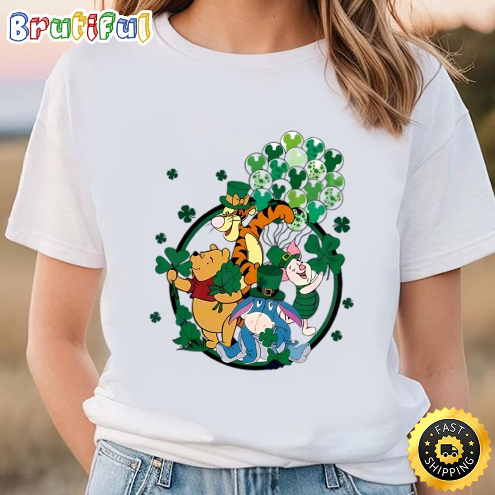 Winnie The Pooh Happy Saint Patricks Day Shamrock Shirt Tee