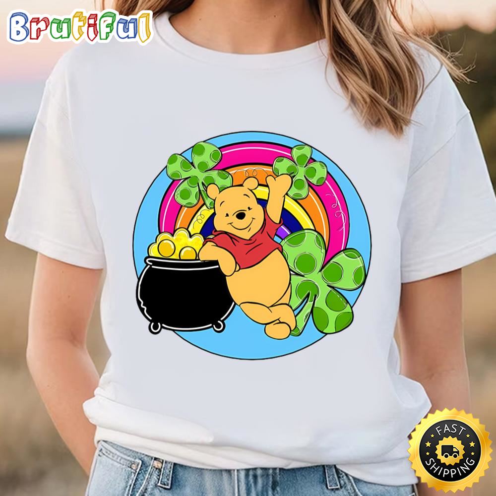 Winnie The Pooh St Patrick’s Rainbow And Shamrocks Shirt Tee