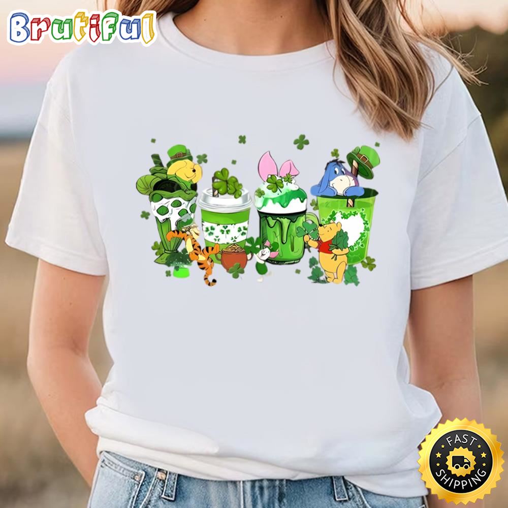 Winnie The Pooh St Patricks Day Shirt, Disney Coffee Latte Shirt Tshirt