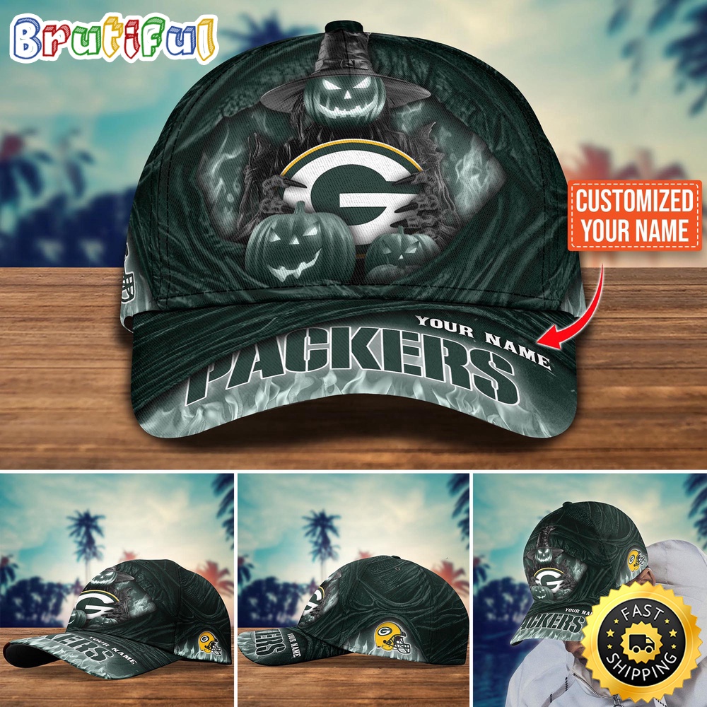 Green Bay Packers Baseball Cap Halloween Custom Cap For Fans