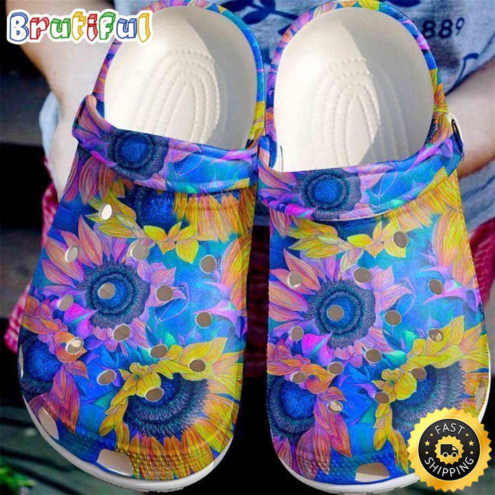 Hippie Sunflower Classic Clogs Shoes otzzvi.jpg