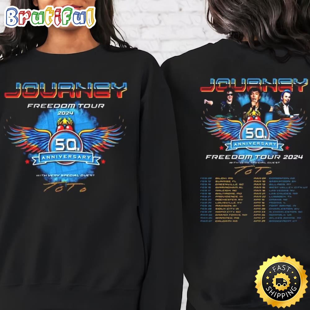 Journey 2024 Tour Freedom T Shirt Toto Concert