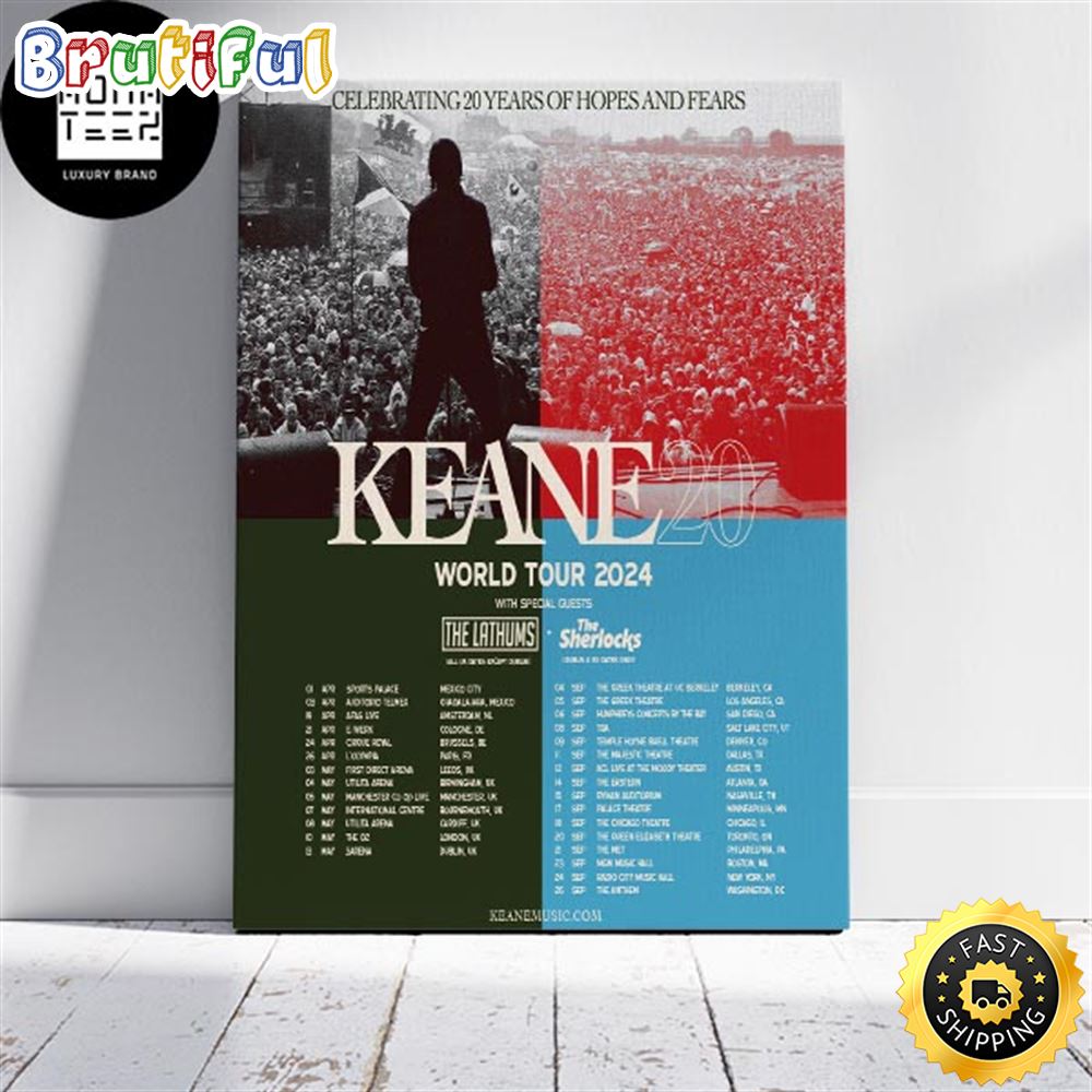 Keane 20 World Tour 2024 Celebrating 20 Years Of Hopes And Fears Fan Gifts Home Decor Canvas masnb5.jpg