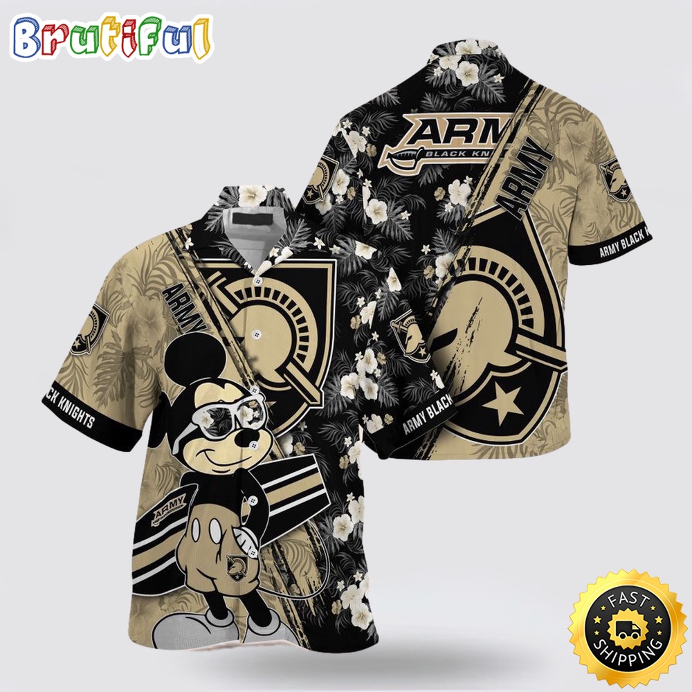 NCAA Army Black Knights Hawaiian Shirt Mickey And Floral Pattern 1 ckmeag.jpg