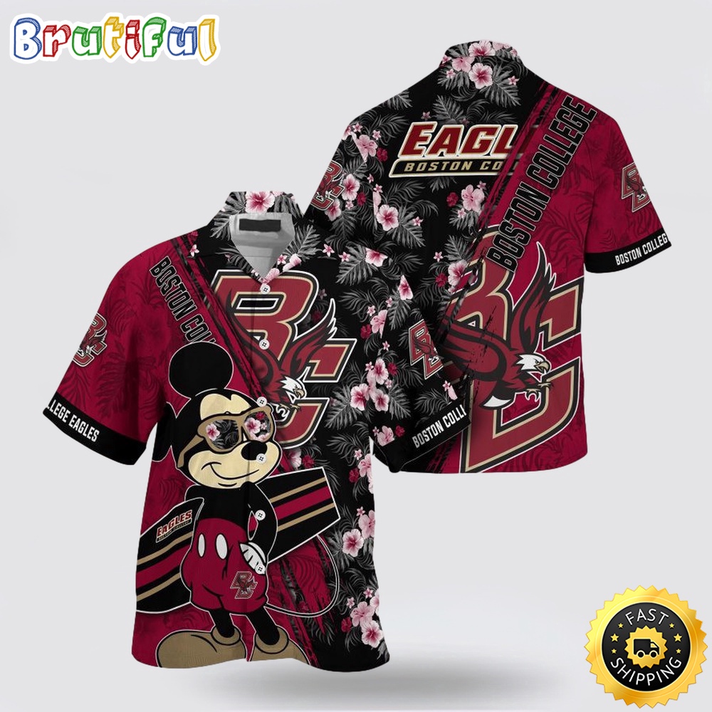 NCAA Boston College Eagles Hawaiian Shirt Mickey And Floral Pattern 1 l9oosk.jpg