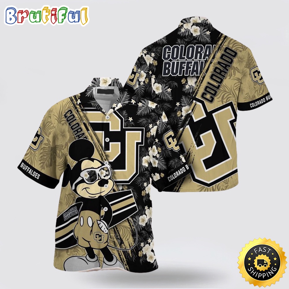 NCAA Colorado Buffaloes Hawaiian Shirt Mickey And Floral Pattern 1 xkpent.jpg