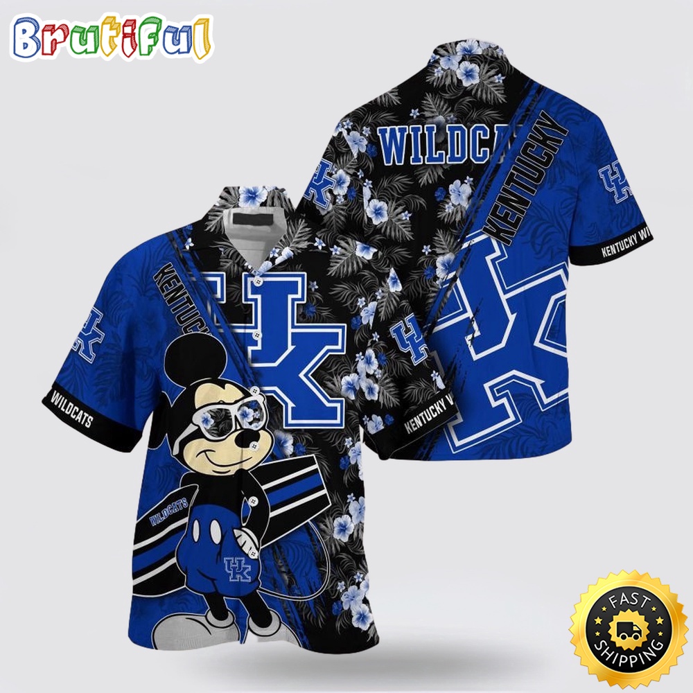 NCAA Kentucky Wildcats Hawaiian Shirt Mickey And Floral Pattern 1 jkie8m.jpg