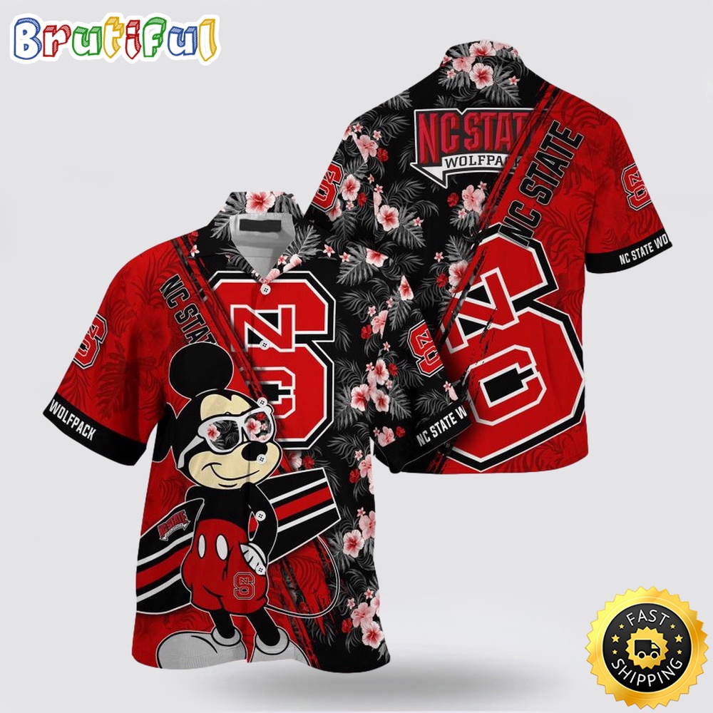 NCAA Nc State Wolfpack Hawaiian Shirt Mickey And Floral Pattern 1 xyyn89.jpg