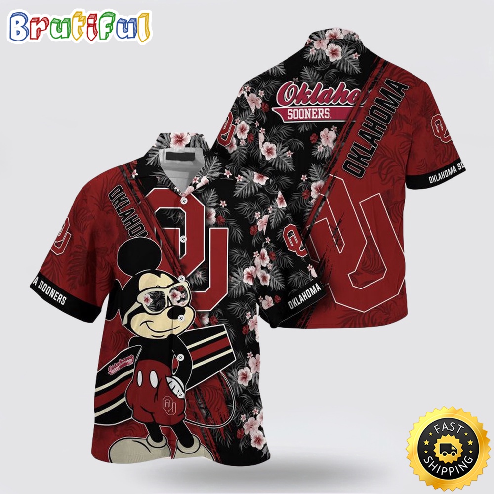 NCAA Oklahoma Sooners Hawaiian Shirt Mickey And Floral Pattern 1 e6sxuh.jpg