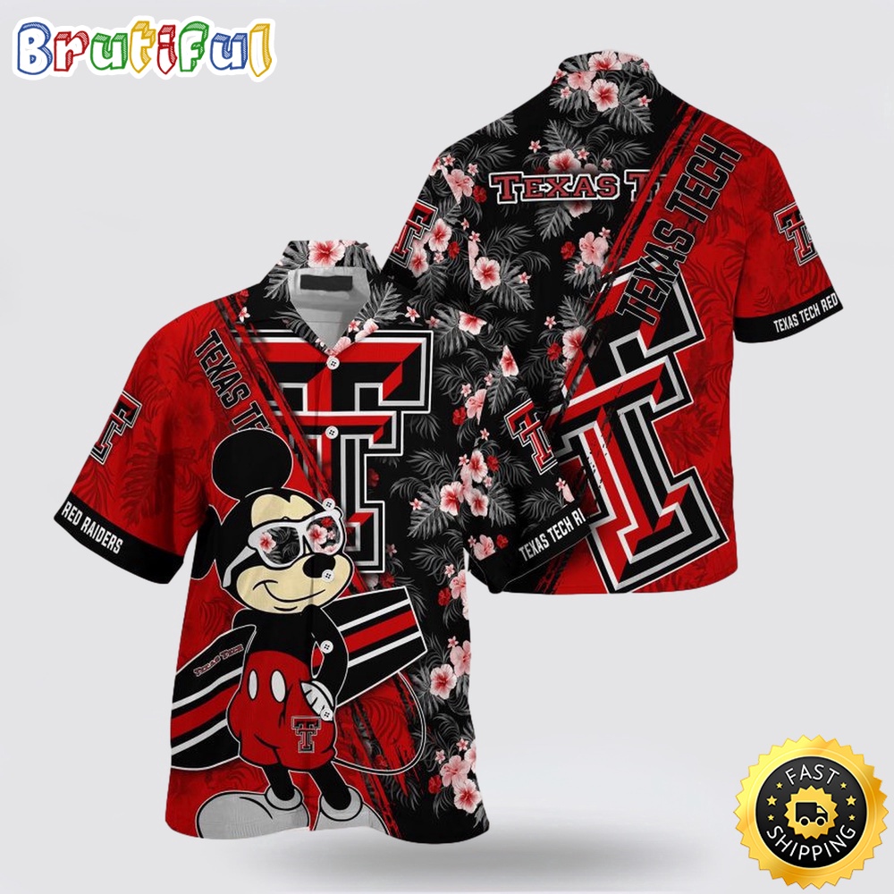 NCAA Texas Tech Red Raiders Hawaiian Shirt Mickey And Floral Pattern 1 hbyp9q.jpg