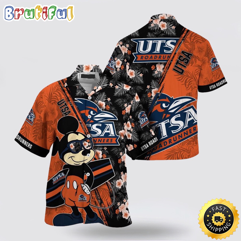NCAA Utsa Roadrunners Hawaiian Shirt Mickey And Floral Pattern 1 mdkh18.jpg