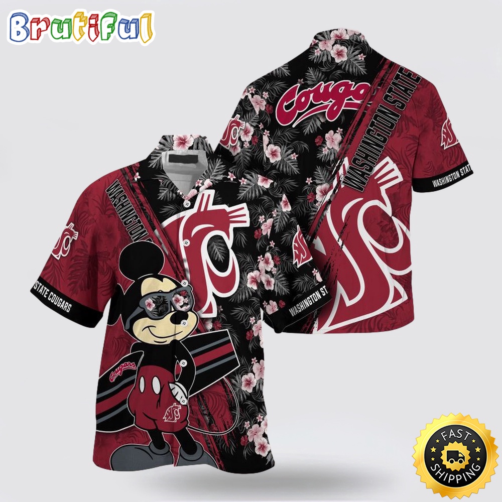 NCAA Washington State Cougars Hawaiian Shirt Mickey And Floral Pattern 1 zbf41b.jpg