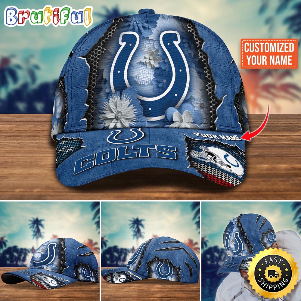 NFL Indianapolis Colts Baseball Cap Flag Flower Trending Custom Cap