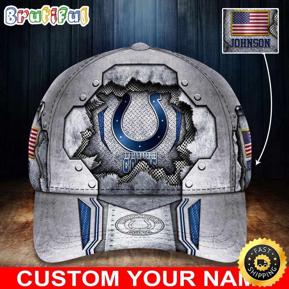 NFL Indianapolis Colts Baseball Cap Silver Metalic Pattern Cap