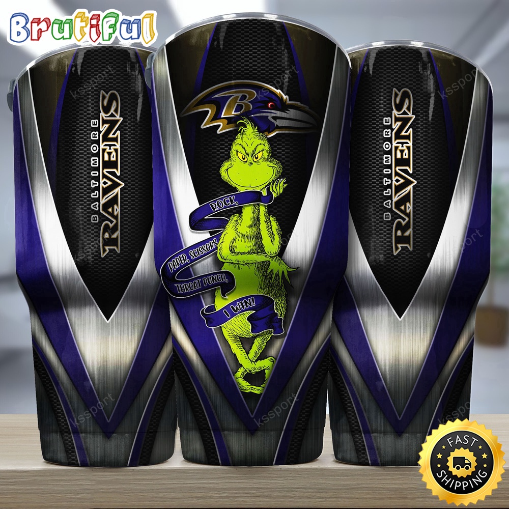 NFL Baltimore Ravens Tumbler Grinch Nfl Tumbler Rock Paper Scissors Steel 2024 Trending ixvkkw.jpg