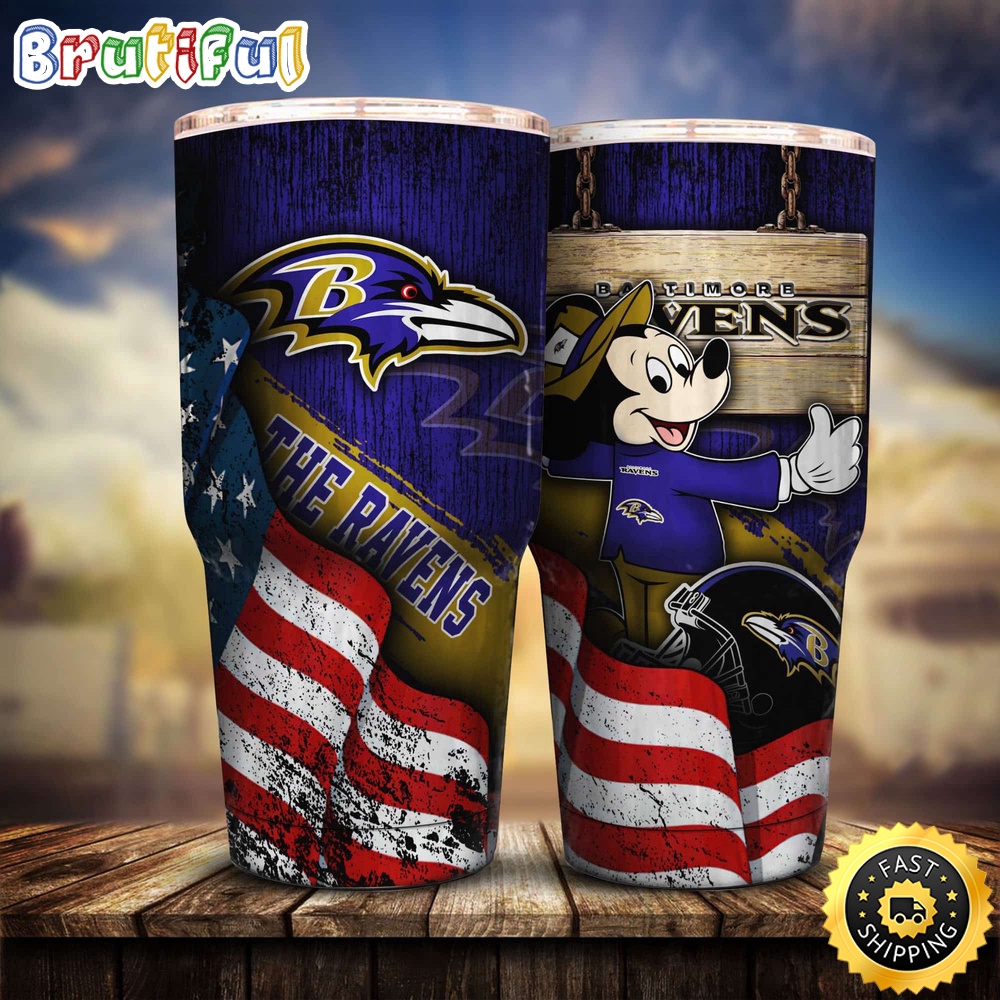 NFL Baltimore Ravens Tumbler Mickey Mouse Tumbler For Fans o3klzi.jpg
