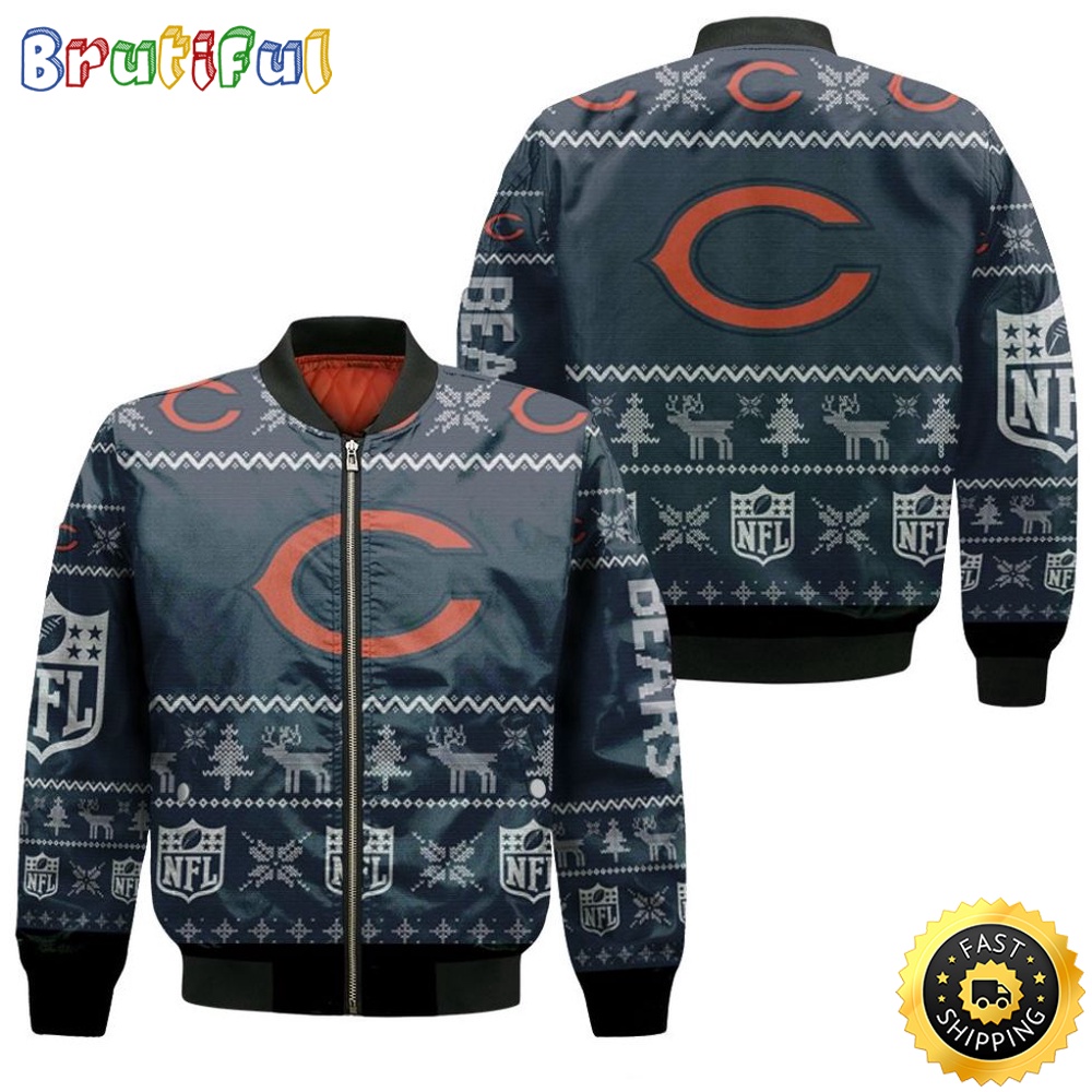 NFL Chicago Bears Bomber Jacket Ugly Christmas iz8xk7.jpg