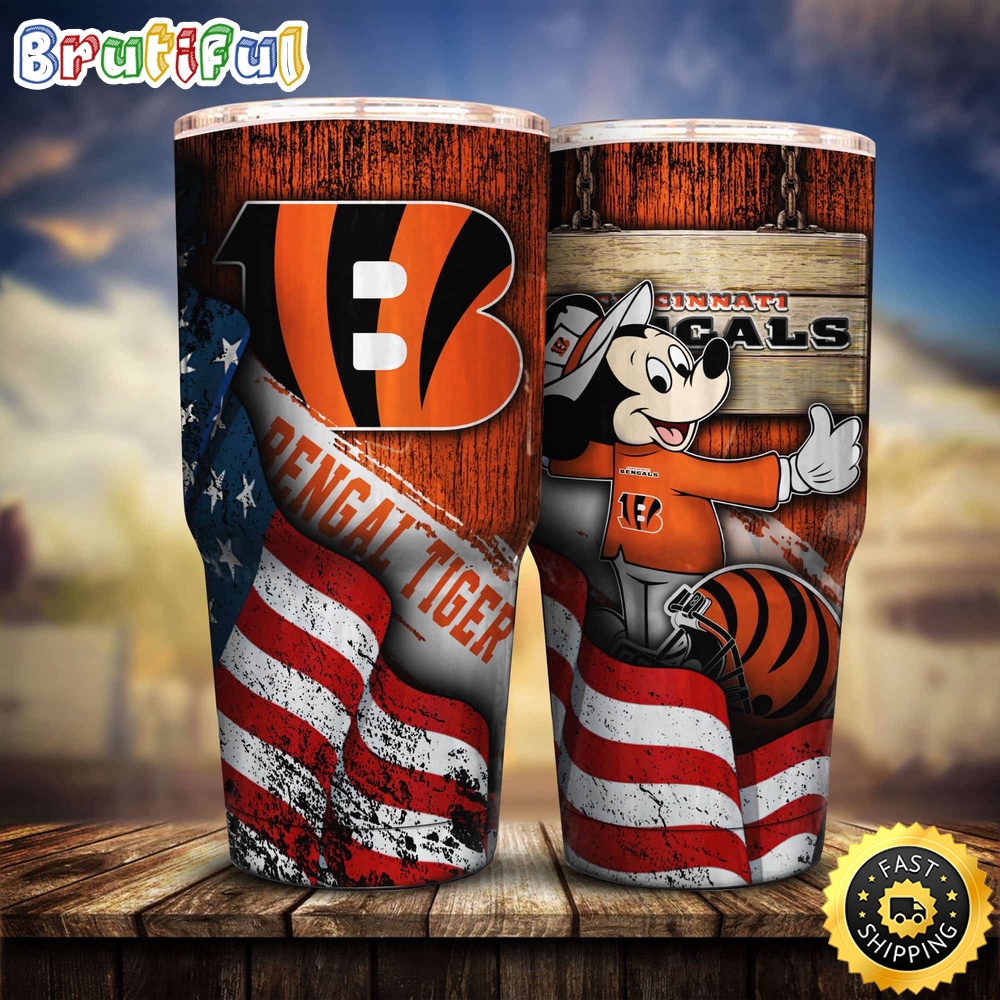 NFL Cincinnati Bengals Tumbler Mickey Mouse Tumbler For Fans jvkiup.jpg