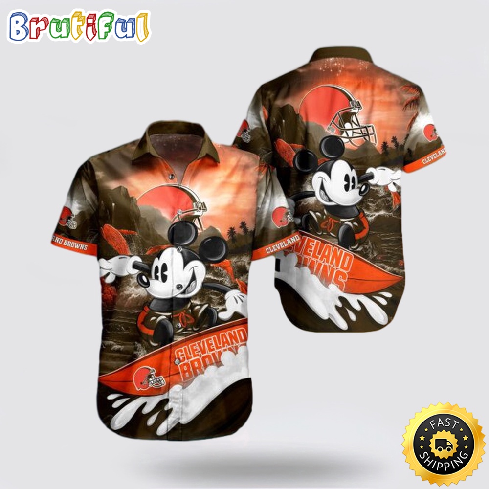NFL Cleveland Browns Hawaiian Shirt Mickey Mouse Surf Board Summer 1 mgcqdi.jpg