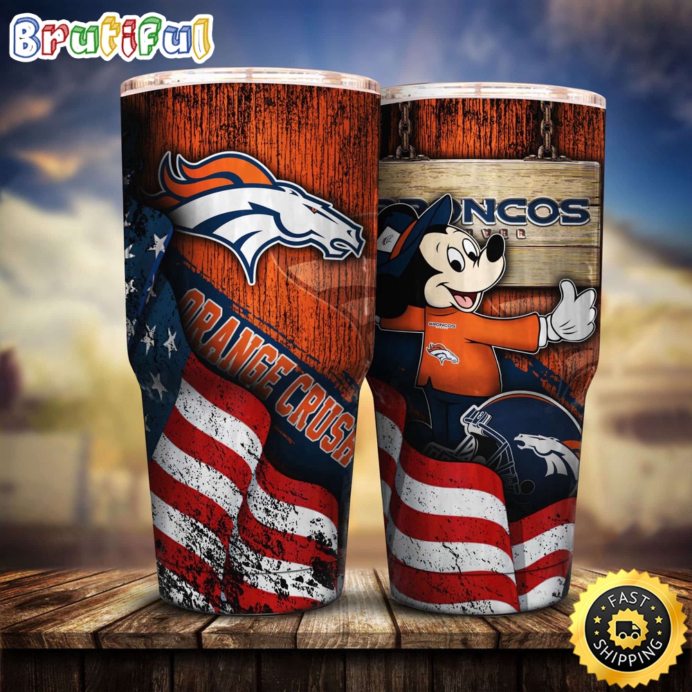 NFL Denver Broncos Tumbler Mickey Mouse Tumbler For Fans ispmgv.jpg