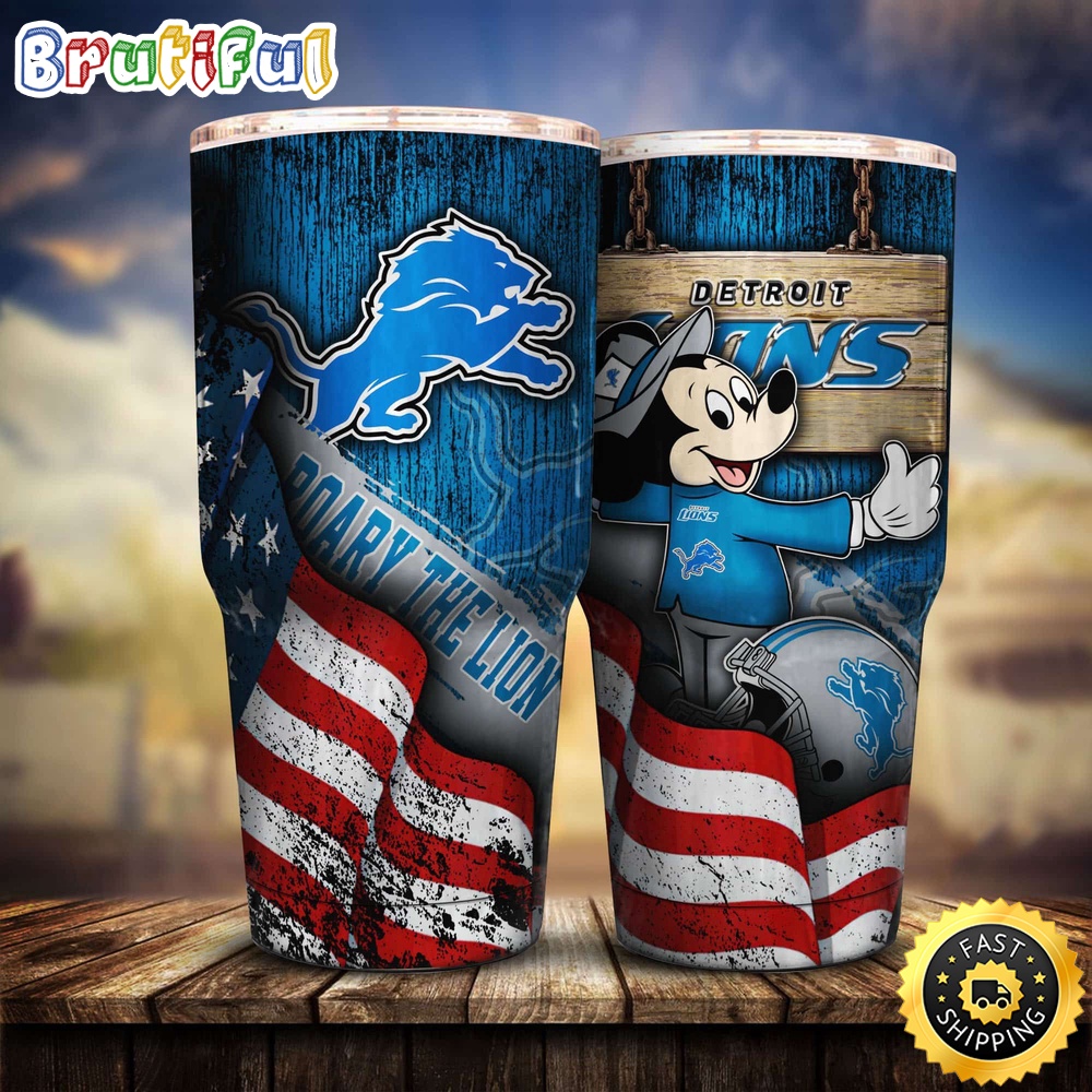 NFL Detroit Lions Tumbler Mickey Mouse Tumbler For Fans rsjazq.jpg
